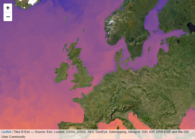 Static example image of a leaflet map
